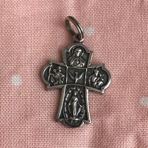 Christ/Mary Cross Pendant Sterling Silver